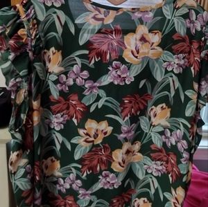 Ann Taylor Loft Floral Print Blouse Like New XL